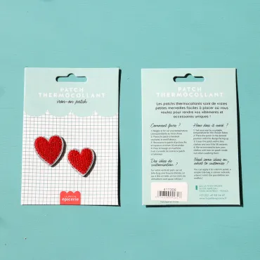 Ecusson thermocollant à paillettes - cœurs