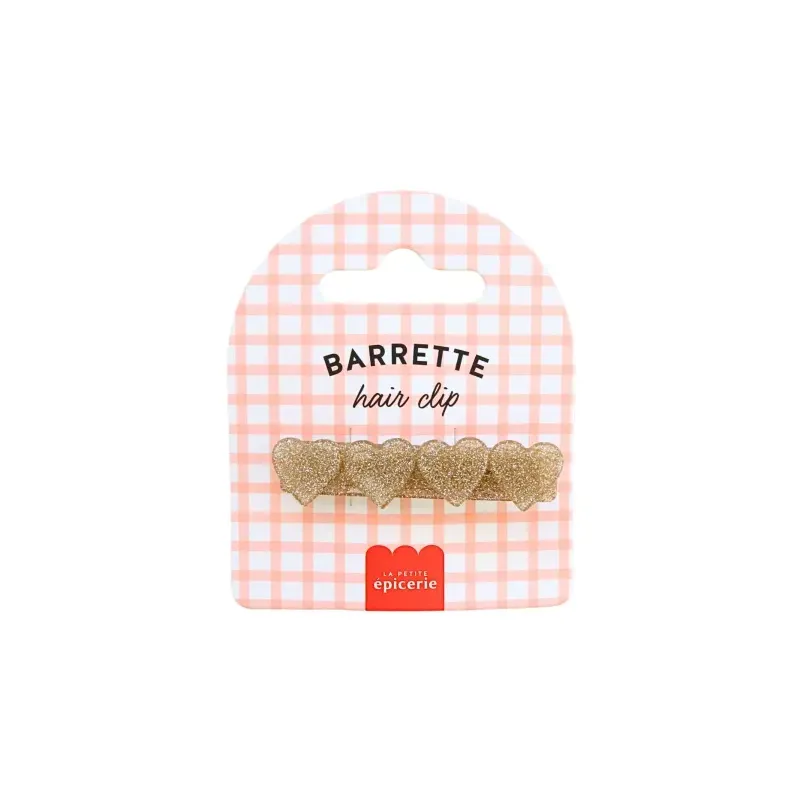 Barrette cheveux - Coeur Doré