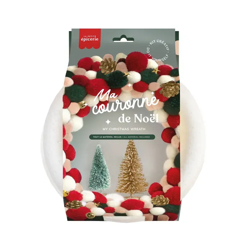 Kit couronne de Noël - Rouge et vert