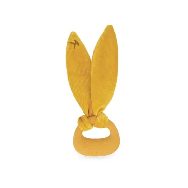 Anneau de dentition en silicone lapin - Ocre