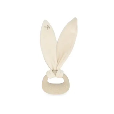 Anneau de dentition en silicone lapin - Crème