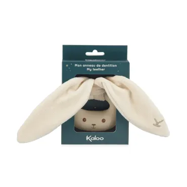 Anneau de dentition en silicone lapin - Crème