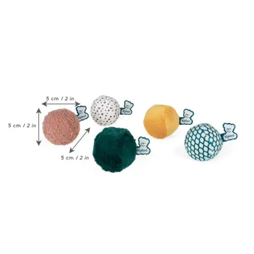 Balles sensorielles pour bébé - (Set de 5)