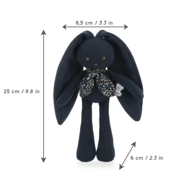 Pantin lapin Bleu nuit - 25 cm