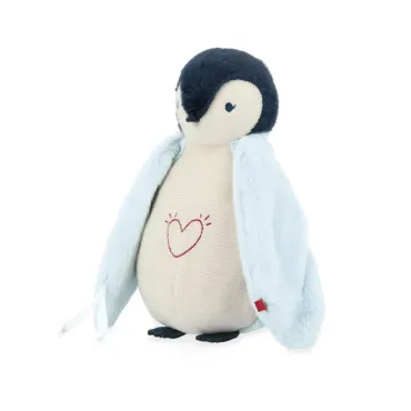 Peluche veilleuse manchot Bleu