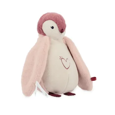 Peluche veilleuse manchot Rose