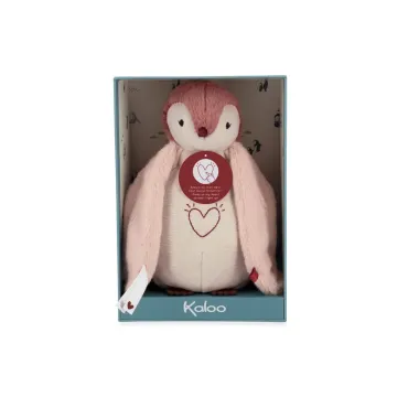 Peluche veilleuse manchot Rose