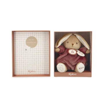 Peluche musicale lapin Patapouf Bordeaux - 17 cm