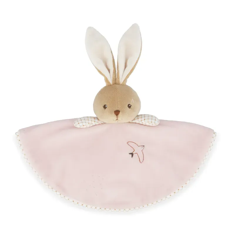 Doudou lapin rond Rose