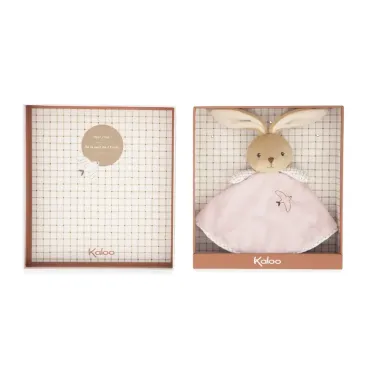 Doudou lapin rond Rose