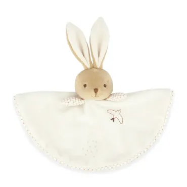 Doudou lapin rond Crème