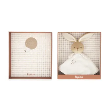 Doudou lapin rond Crème