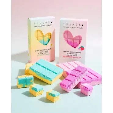 Tablette de bain effervescente rose - Fraise