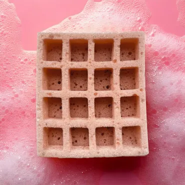 Eponge de douche gaufre