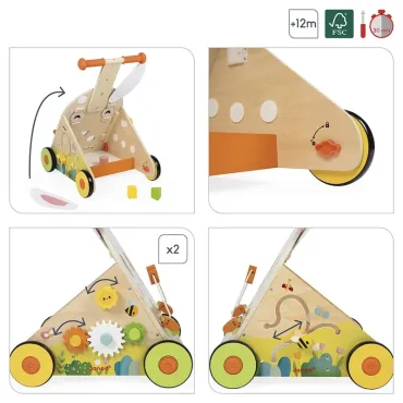 Chariot Multi-Activités Lapin en bois
