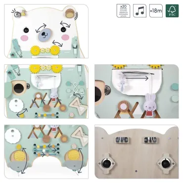 Busy-board Ourson en bois Pure