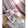 Doudou LAPIN blanc avec pétales - BOH'AIME