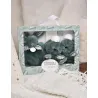 Lapin Doudou - Coffret cadeau Chaussons et Doudou Vert Sauge 15 cm