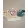 Lapin Doudou - Coffret cadeau Chaussons et Doudou Vert Sauge 15 cm