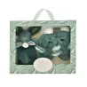 Lapin Doudou - Coffret cadeau Chaussons et Doudou Vert Sauge 15 cm