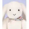 Peluche lapin blanc 25 cm - Lapin Fleurette