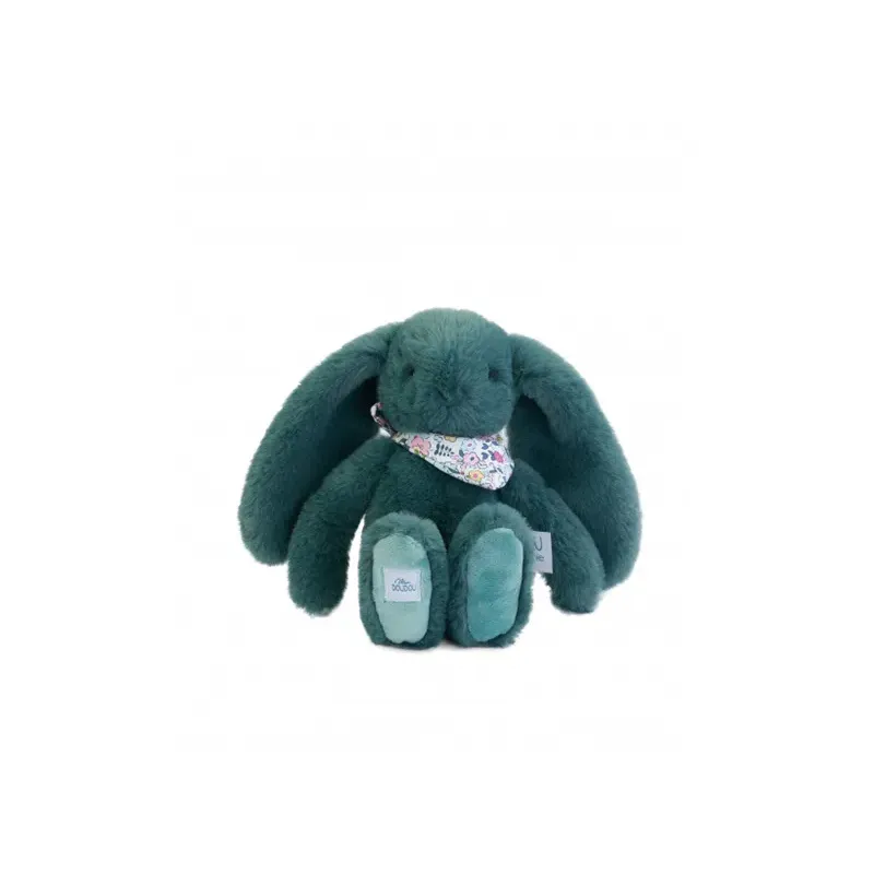 Peluche lapin vert 25 cm - Lapin Fleurette