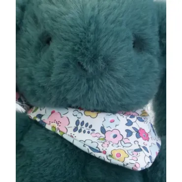 Peluche lapin vert 25 cm - Lapin Fleurette