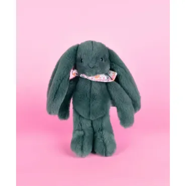 Peluche lapin vert 25 cm - Lapin Fleurette