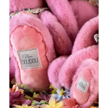 Peluche lapin Rose 35 cm - Lapin Fleurette