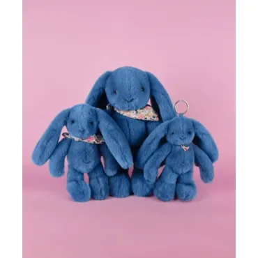Peluche lapin Bleu 35 cm - Lapin Fleurette
