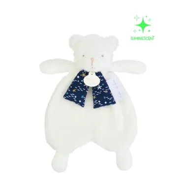 Doudou plat Ours Luminescent - 26 cm - Clair de Lune