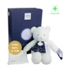 Peluche ours luminescent avec mouchoir - 28 cm - Clair de Lune