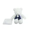 Peluche ours luminescent avec mouchoir - 28 cm - Clair de Lune