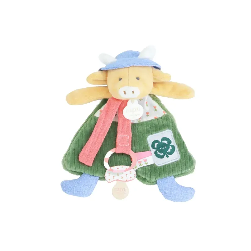 Doudou attache-sucette Vache Anette - 19 cm