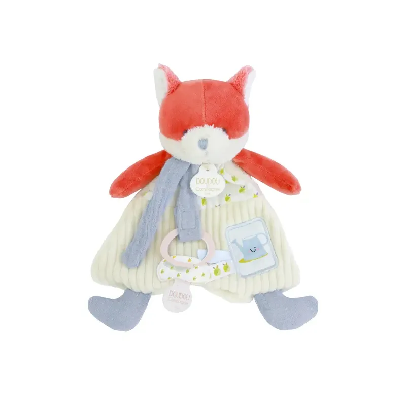 Doudou attache-sucette Renard Romarin - 19 cm