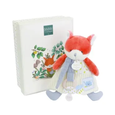 Doudou attache-sucette Renard Romarin - 19 cm