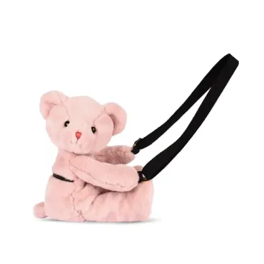 Sac bandouliere - Ours en peluche rose - 30 cm
