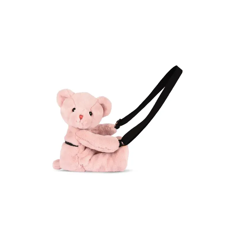Sac bandouliere - Ours en peluche rose - 30 cm