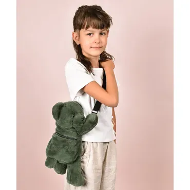 Sac bandouliere - Ours en peluche Vert Kaki - 30 cm