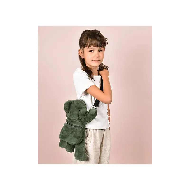 Sac bandouliere - Ours en peluche Vert Kaki - 30 cm