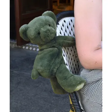 Sac bandouliere - Ours en peluche Vert Kaki - 30 cm