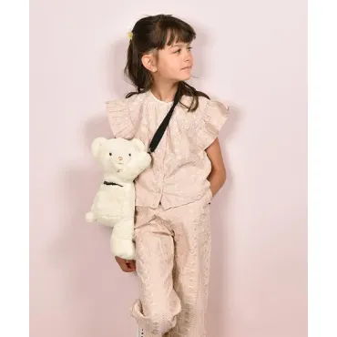 Sac bandouliere - Ours en peluche beige - 30 cm