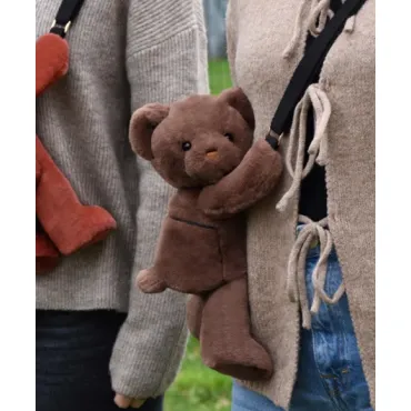 Sac bandouliere - Ours en peluche marron - 30 cm
