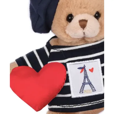 Porte clé Ours Marinière Tour Eiffel : Paris Chic- 15 cm