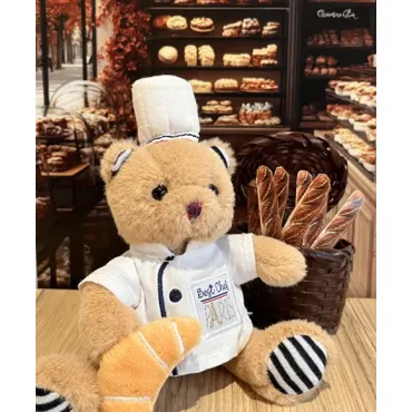 Porte clé Ours cuistot chef - 15 cm