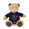 Ours en peluche marron avec sweat marine Champs Elysees - 28 cm