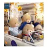 Ours en peluche marron avec sweat marine Champs Elysees - 28 cm