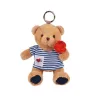 Peluche Ours porte cle avec rose - Le Romantique - 15 cm