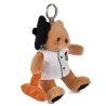 Peluche Ours beige - Porte-cle - Chef avec baguette - 15 cm
