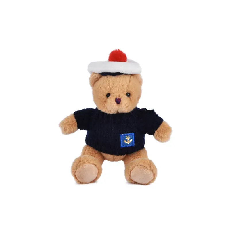 Peluche porte-cle Ours Marin avec pull over - 15 cm
